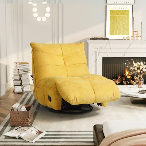 כורסת טלוויזיה מתנדנדת ומסתובבת עם הדום נשלף CHEERS צ’ירס דגם צינג-צונג-צהוב