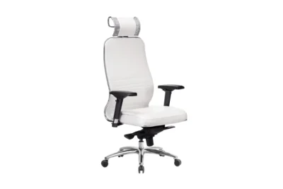 כסא מנהל ארגונומי Samurai KL-3.04 מושב מרופד ונח - לבן ברבור