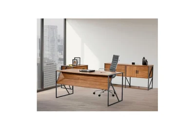 שולחן משרדי מעוצב רוחב 160 ס``מ דגם מגי צבע חום טבעי