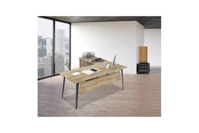 שולחן משרדי עם שלוחה רוחב 120 ס``מ דגם אלון צבע עץ בהיר