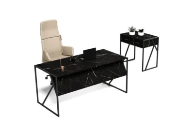 סט שולחן משרדי מגי + ארונית צדדית שיש