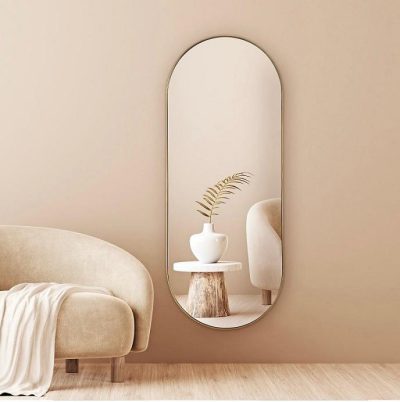 מראה קפסולה רוחב 50 ס"מ - זהב