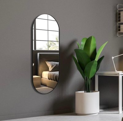 מראה קפסולה רוחב 50 ס"מ - שחור