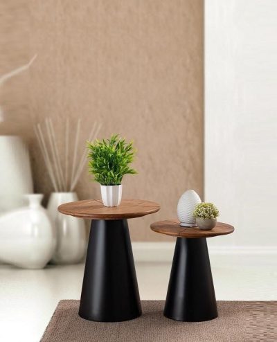 סט 2 שולחנות אקציה בסיס חרוט