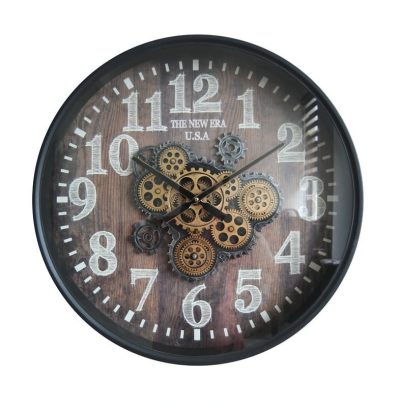 שעון גלגלים עץ