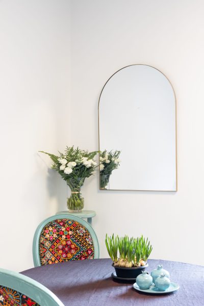 מראה קשת מתכת ברונזה