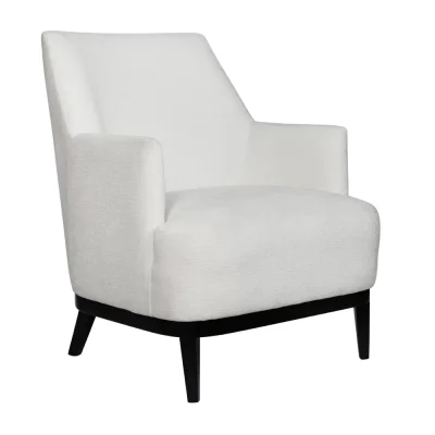 כורסת מעצבים מיוחדת מרופדת בד רחיץ דגם סטפן-לבן