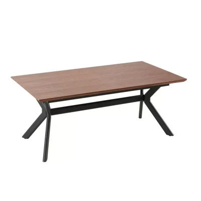 שולחן אוכל נפתח 1.8-3.0 מ’ עם הארכות 3 פרפר ורגלי ברזל דגם מריו-אלון מושחר/אלון טבעי/אגוז