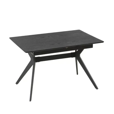 שולחן אוכל נפתח 1.2-2.0 מ’ עם רגלי ברזל דגם סרילנקה -אלון מושחר