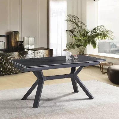 שולחן אוכל קרמיקה עם רגלי ברזל דגם סמי