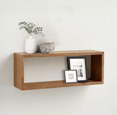 מדף צף מלבן עץ מלא