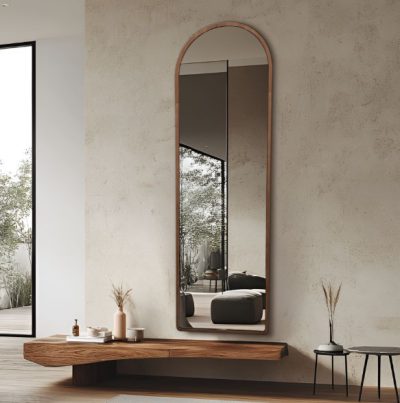 מראה עץ חצי מעוגלת