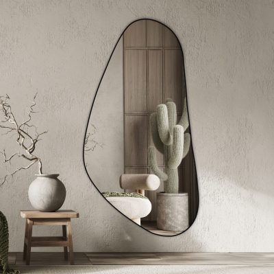 מראה אסימטרית מסגרת שחורה