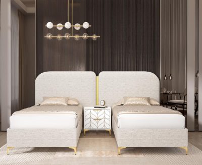 מיטה זוגית מרופדת עם הפרדה יהודית דגם אוסלו