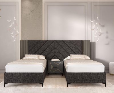 מיטה זוגית מרופדת עם הפרדה יהודית דגם פאולה