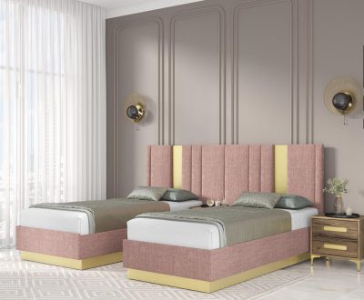 מיטה זוגית מרופדת עם הפרדה יהודית דגם VALERY