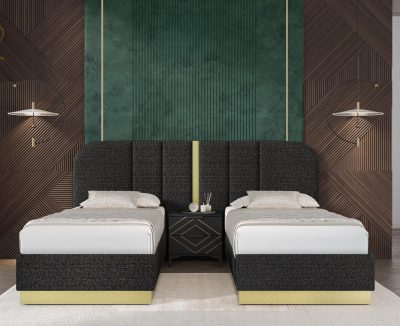 מיטה זוגית מרופדת עם הפרדה יהודית דגם אמילי