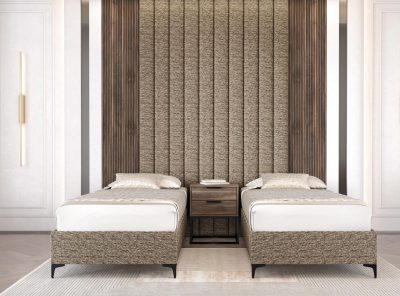 מיטה זוגית מרופדת עם הפרדה יהודית דגם טורינו