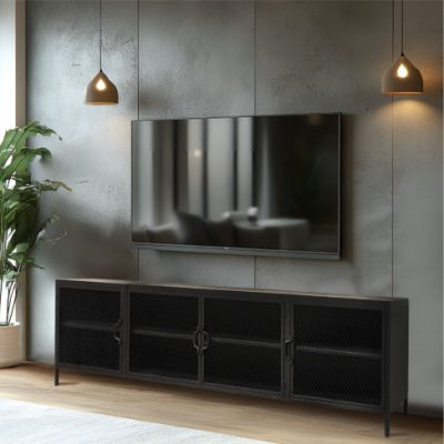 מזנון טלוויזיה רשת ברזל בשני גדלים