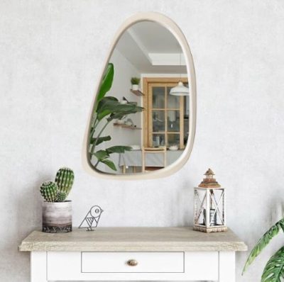 מראה אמורפית - עץ צבע שמנת